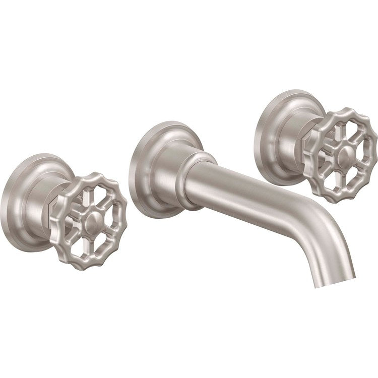 Lavatory Trim Descanso Works Vessel Wall 2 Wheel Lifetime Polished Gold Spout Reach 6-5/16 Inch 1.2 Gallons per Minute - Image 1