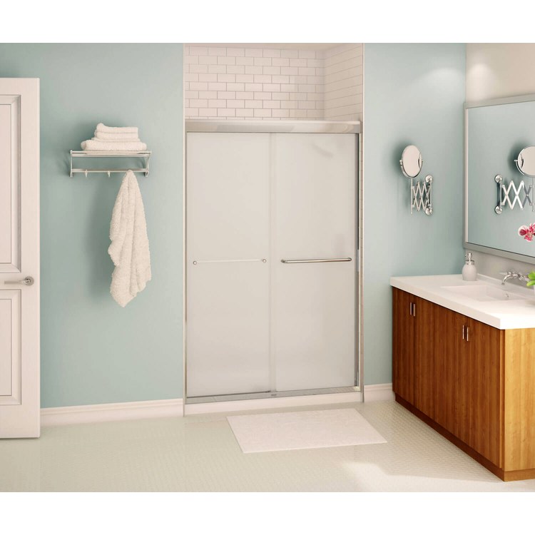 Shower Door Kameleon Sliding 43-47 x 71 Inch Chrome Frosted 1/4 Inch - Image 3