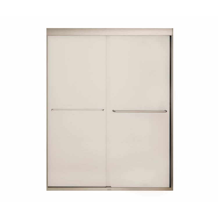 Shower Door Kameleon Sliding 55-59 x 71 Inch Brushed Nickel Frosted 1/4 Inch - Image 2
