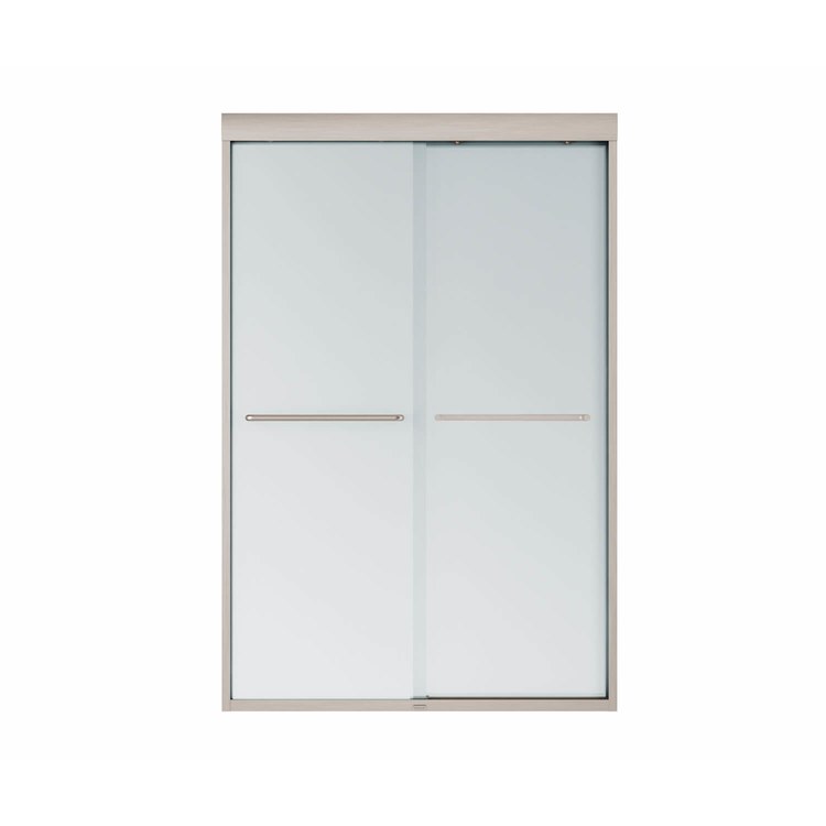 Shower Door Kameleon Sliding 43-47 x 71 Inch Brushed Nickel Frosted 1/4 Inch - Image 2