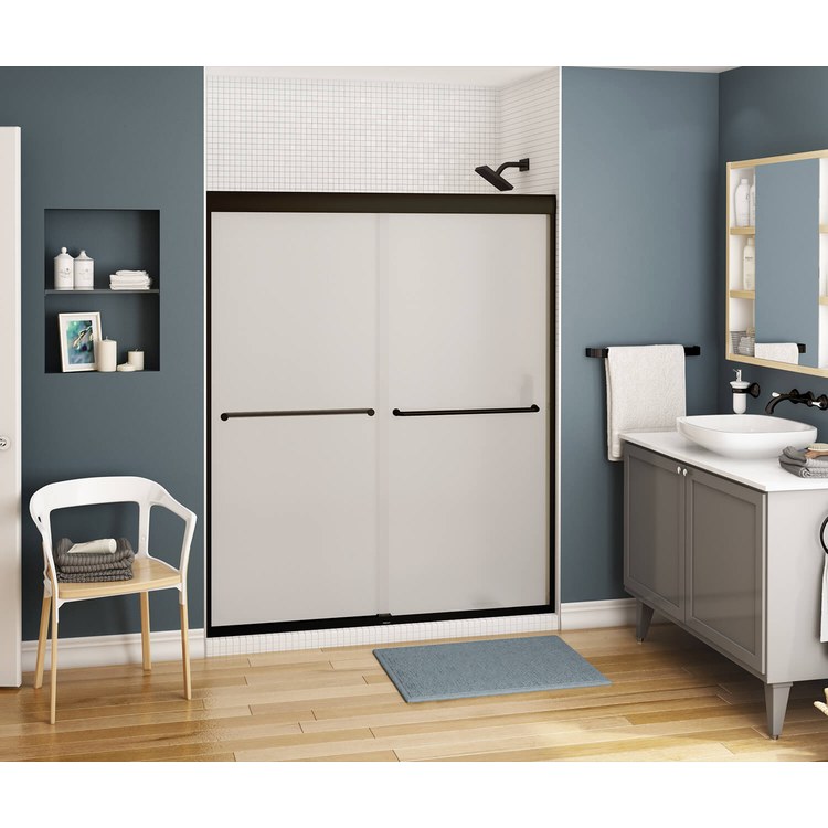 Shower Door Kameleon Sliding 55-59 x 71 Inch Dark Bronze Frosted 1/4 Inch - Image 3