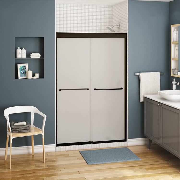 Shower Door Kameleon Sliding 43-47 x 71 Inch Dark Bronze Frosted 1/4 Inch