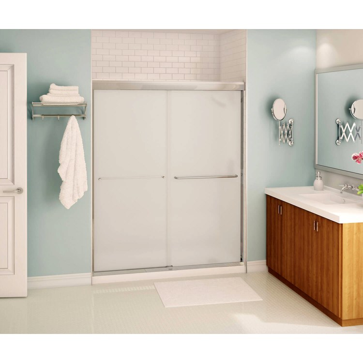 Shower Door Kameleon Sliding 55-59 x 71 Inch Chrome Frosted 1/4 Inch - Image 3