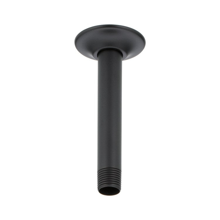Shower Arm Universal Showering Components with Flange Matte Black 6 Inch 1/2 Inch MNPT Ceiling Mount - Image 1