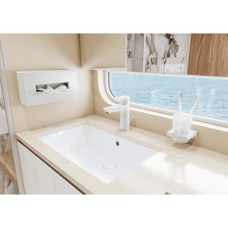 Tumbler AddStoris Toothbrush Holder Matte White Wall Mount Ceramic/Metal - Image 2