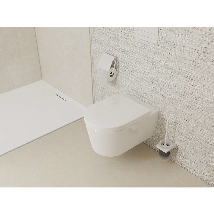 Toilet Paper Holder AddStoris Euro with Cover Matte White Metal 4-9/16 Inch Wall Mount - Image 3