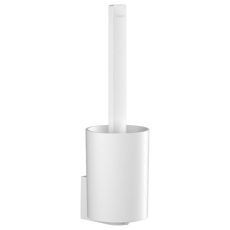 Toilet Brush Holder WallStoris Matte White Plastic for Bathroom