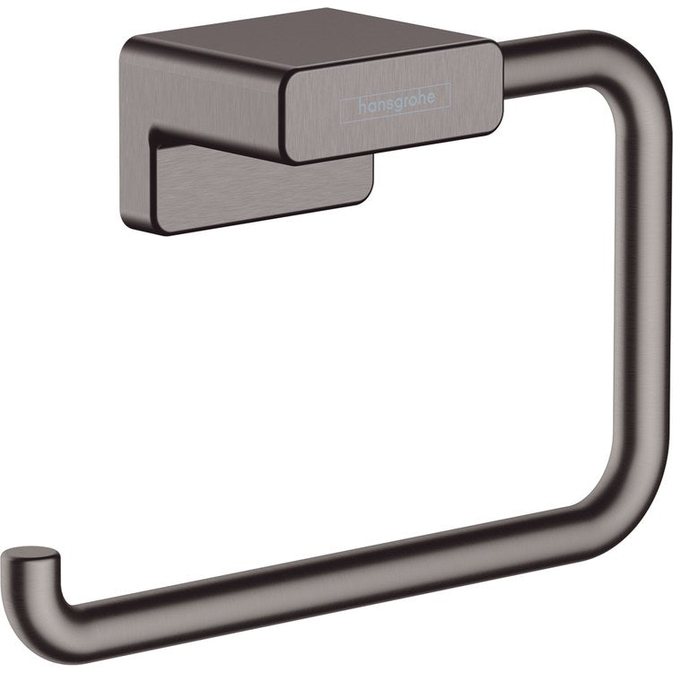 Toilet Paper Holder AddStoris Euro Less Cover Brushed Black Chrome Metal 6 Inch 1-5/8 Inch Wall Mount