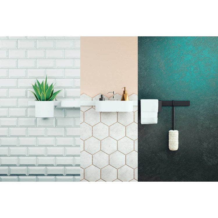 Toilet Paper Holder WallStoris with Shelf Matte White Plastic 3-7/8 Inch Wall Mount - Image 2