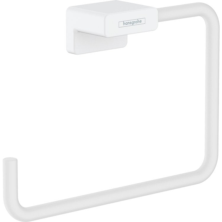 Towel Ring AddStoris 7 Inch Rectangular Matte White Metal 1-9/16 Inch - Image 1