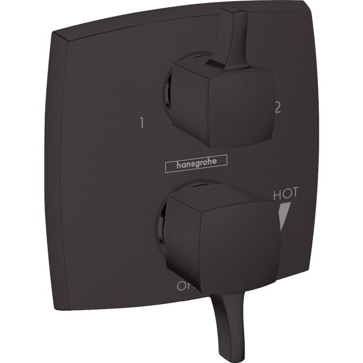 Pressure Balance Valve Trim Ecostat Classic Square 2 Lever Matte Black ADA 4.5 Gallons per Minute - Image 1
