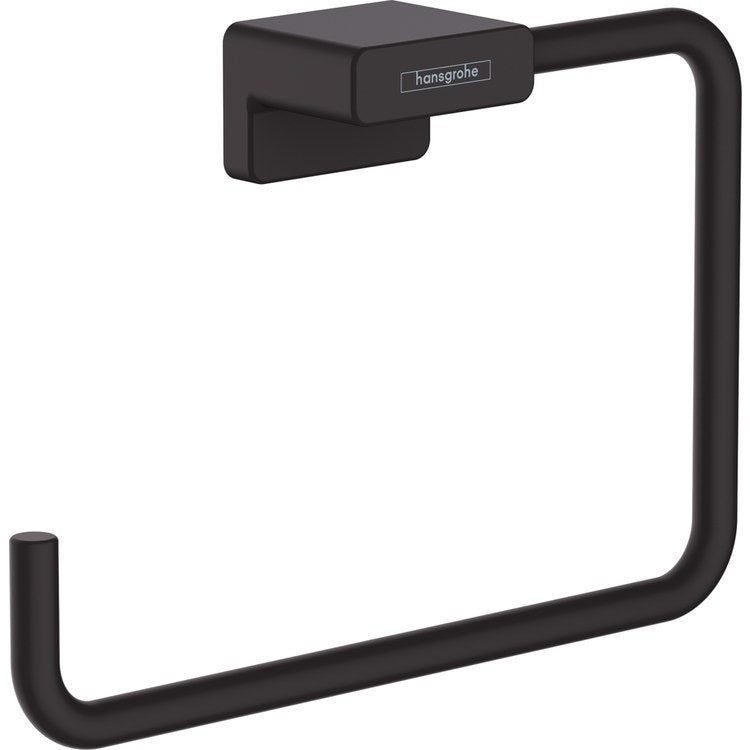 Towel Ring AddStoris 7 Inch Rectangular Matte Black Metal 1-9/16 Inch - Image 1