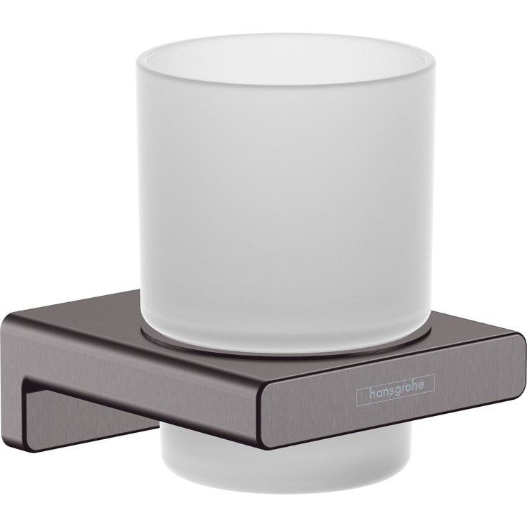 Tumbler AddStoris Toothbrush Holder Brushed Black Chrome Wall Mount Ceramic/Metal - Image 1