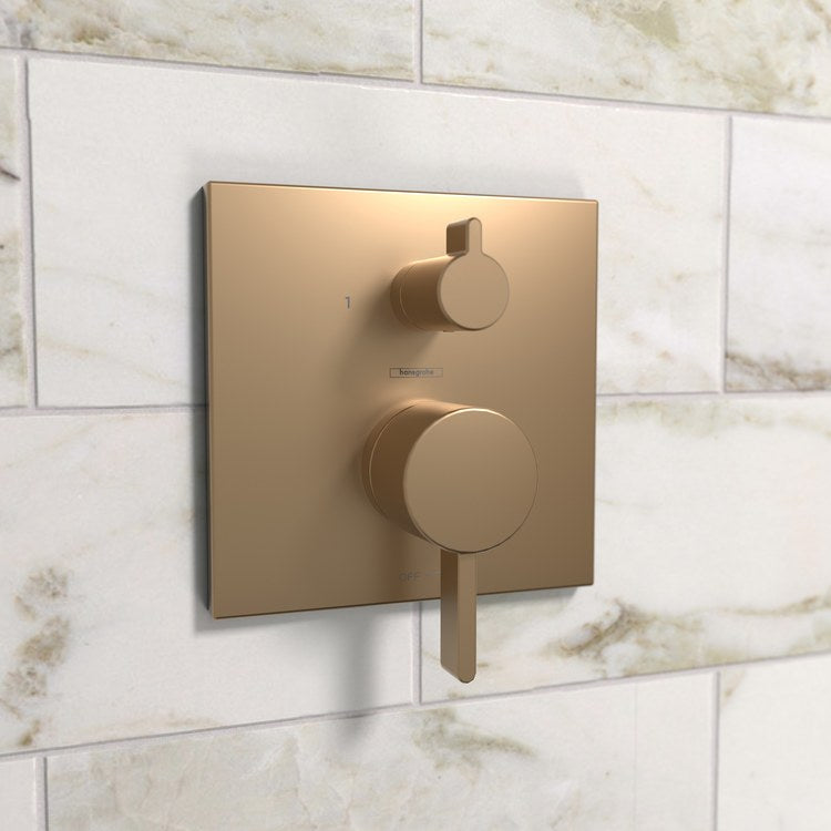 Pressure Balance Valve Trim Ecostat with Diverter 2 Lever Brushed Bronze ADA for Rough-In Valve 01850181 - Image 2