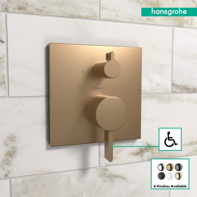 Pressure Balance Valve Trim Ecostat with Diverter 2 Lever Brushed Bronze ADA for Rough-In Valve 01850181 - Image 3