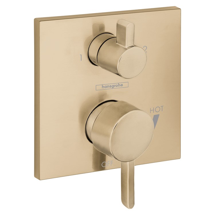 Pressure Balance Valve Trim Ecostat with Diverter 2 Lever Brushed Bronze ADA for Rough-In Valve 01850181 - Image 1