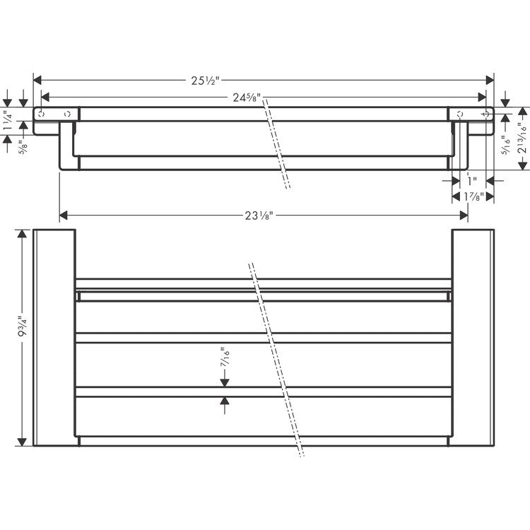 Towel Rack AddStoris with Towel Bar Brushed Bronze 25 Inch Metal 9-3/4 Inch Wall Mount - Image 2