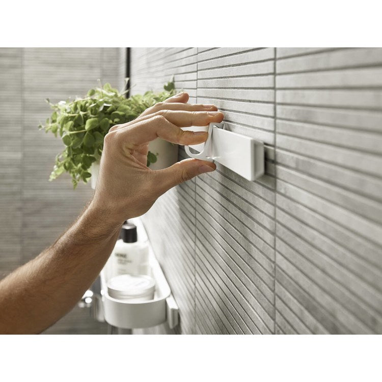 Towel Hook WallStoris Double Matte White 1-1/3 Inch Wall Mount Plastic - Image 2