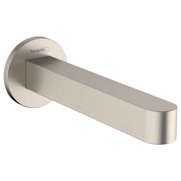 Tub Spout Finoris Less Diverter Brushed Nickel 7-1/2 Inch Brass 1/2 Inch NPT for Bath - Image 1