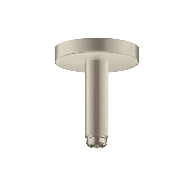 Shower Arm ShowerSolutions with Round Flange Brushed Nickel 4 Inch 1/2" NPT Brass Ceiling Mount - Image 1