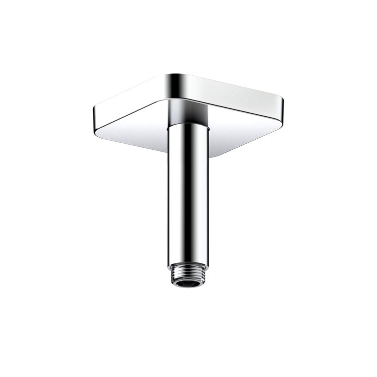 Shower Arm ShowerSolutions with Softsquare Flange Chrome 4 Inch NPT Brass Ceiling Mount - Image 1