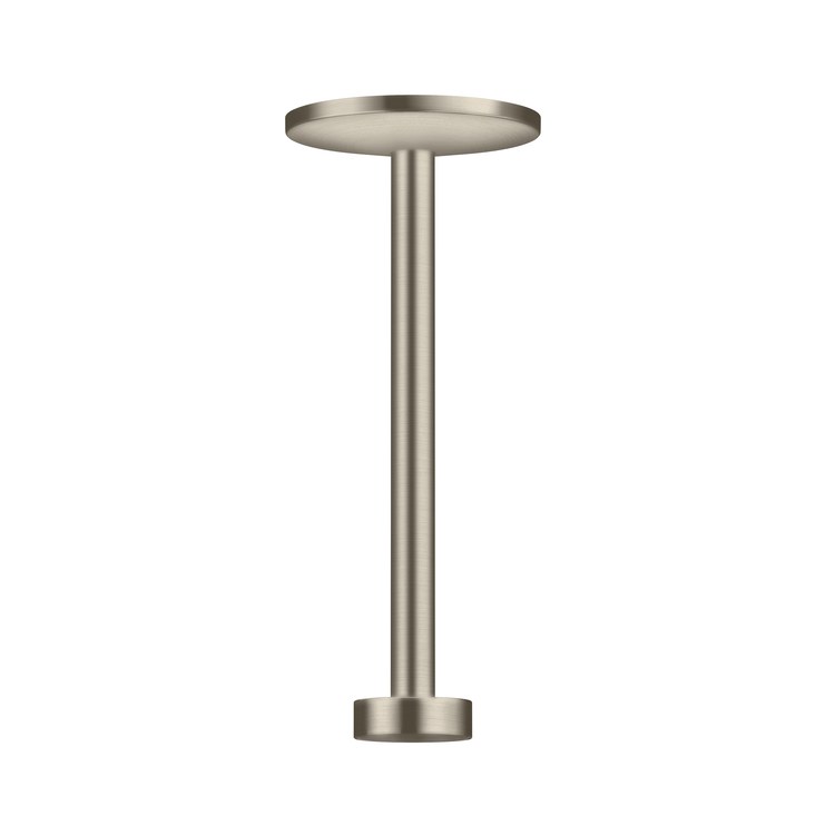 Shower Arm One with Round Flange Brushed Nickel 14 Inch NPT Brass Ceiling Mount - Image 1
