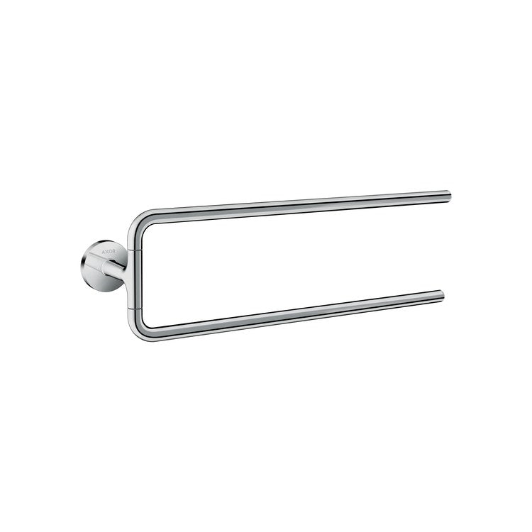 Towel Bar Universal Circular 20 Inch Double Swing Arm Chrome Metal - Image 1