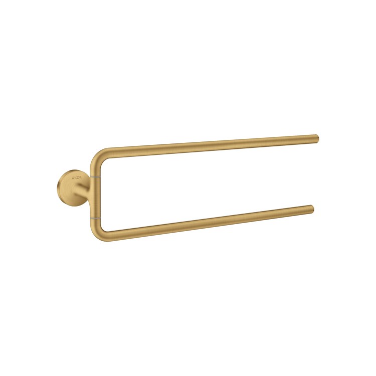 Towel Bar Universal Circular 21 Inch Double Swing Arm Brushed Gold Optic Metal - Image 1