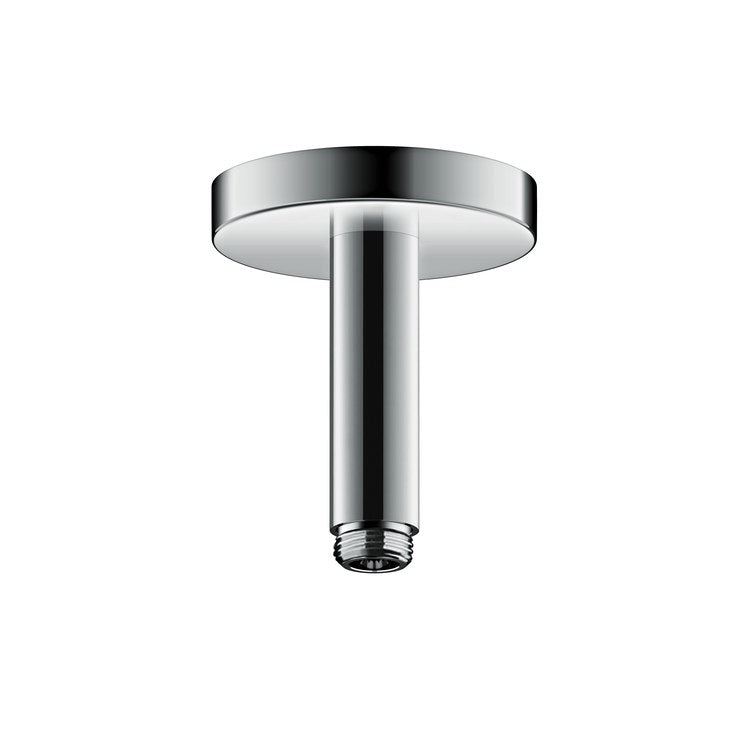 Shower Arm ShowerSolutions with Round Flange Chrome 4 Inch 1/2" NPT Brass Ceiling Mount - Image 1