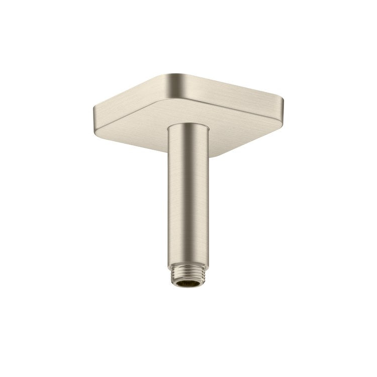 Shower Arm ShowerSolutions with Softsquare Flange Brushed Nickel 4 Inch NPT Brass Ceiling Mount - Image 1