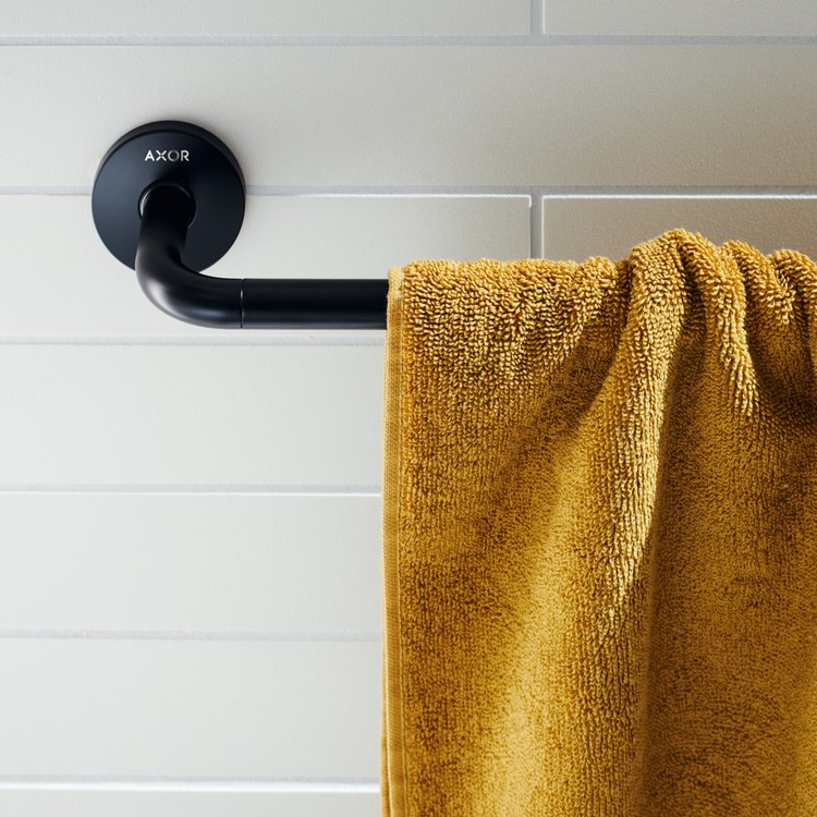Towel Bar Universal Circular 24 Inch Single Matte Black Metal - Image 2