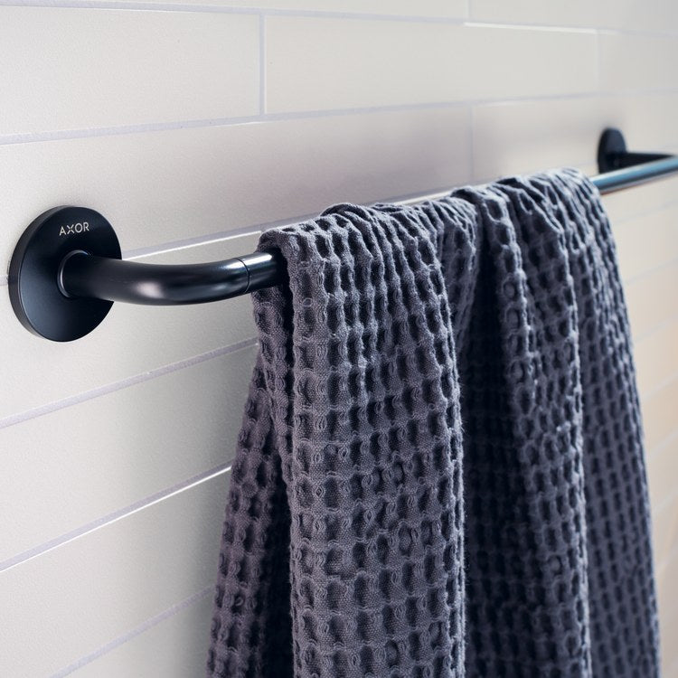 Towel Bar Universal Circular 24 Inch Single Matte Black Metal - Image 3