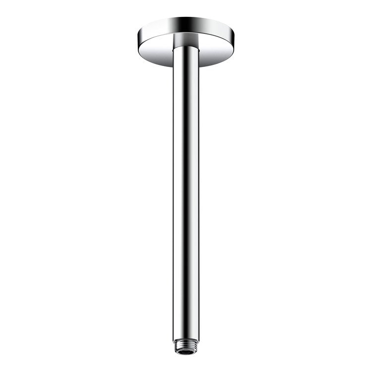 Shower Arm ShowerSolutions with Round Flange Chrome 12 Inch 1/2" NPT Brass Ceiling Mount - Image 1