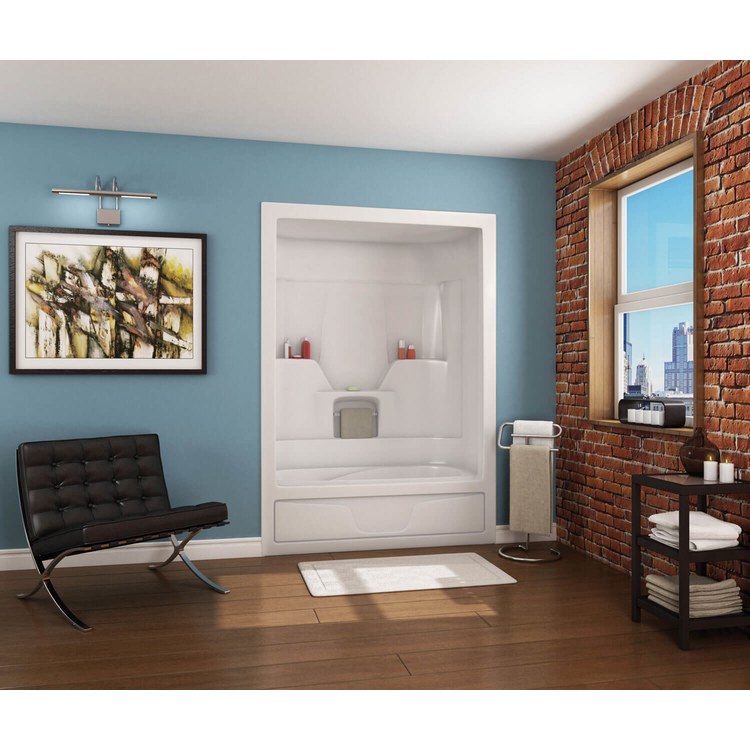 Tub Aspen 60 x 31 Inch Alcove 3 Piece Right White Acrylic - Image 1