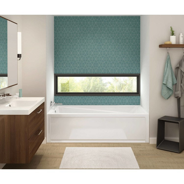 Tub Exhibit 72 x 42 Inch Alcove Left Hand Drain White Acrylic 78 Gallon - Image 1