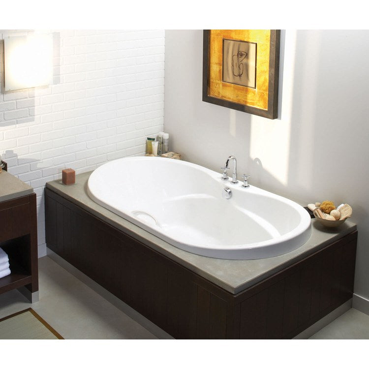 Tub Living 66 x 42 Inch Drop-In Center Drain White Acrylic 83 Gallon