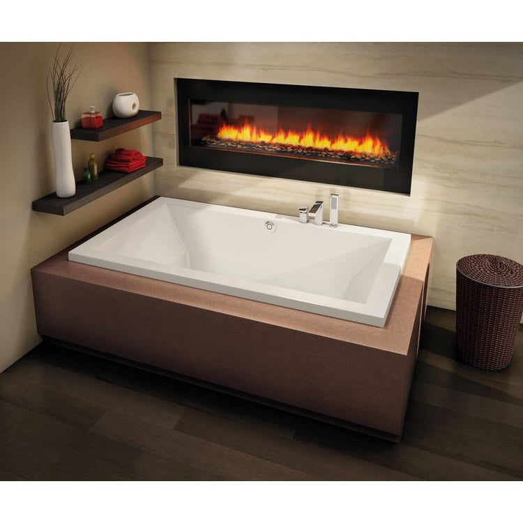 Tub Aliki 72 x 42 Inch Drop-In Combined Hydrofeel Aerofeel Center Drain White Acrylic 101 Gallon