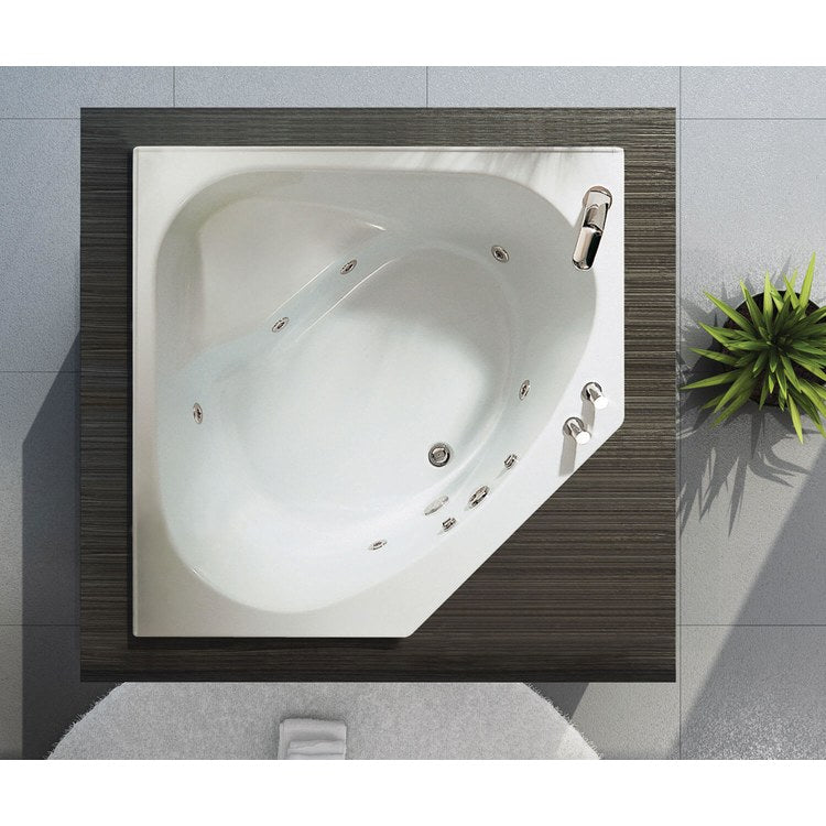 Tub Tandem II 60 x 60 Inch Neo-Angle Aeroeffect Center Drain White Acrylic 61 Gallon - Image 1