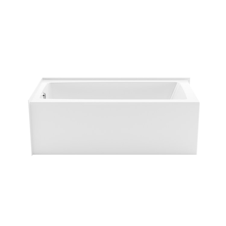 Tub Mackenzie AFR 60 x 32 Inch Corner Left Hand Drain White AcrylX 53 Gallon - Image 2
