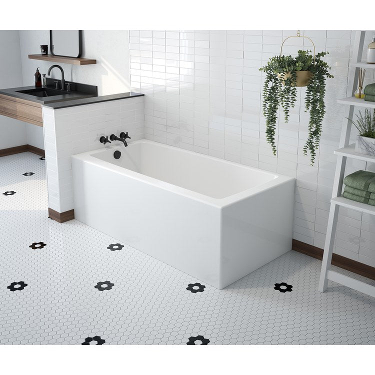 Tub Mackenzie AFR 60 x 32 Inch Corner Left Hand Drain White AcrylX 53 Gallon - Image 1