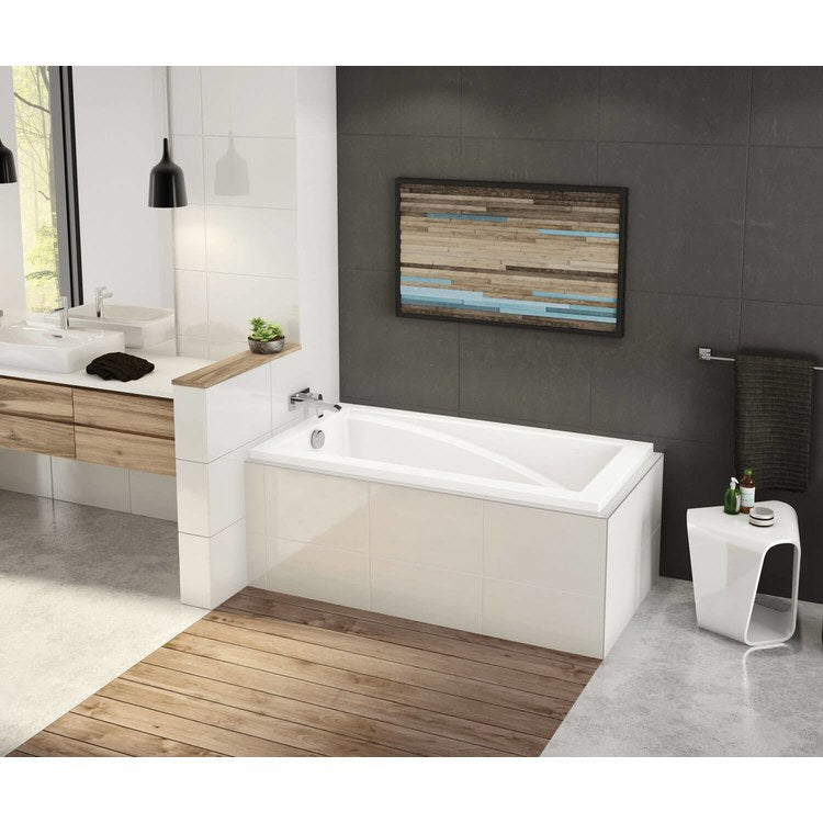 Tub Modulr 60 x 32 Inch Corner Left with Armrest Left Hand White Acrylic - Image 1