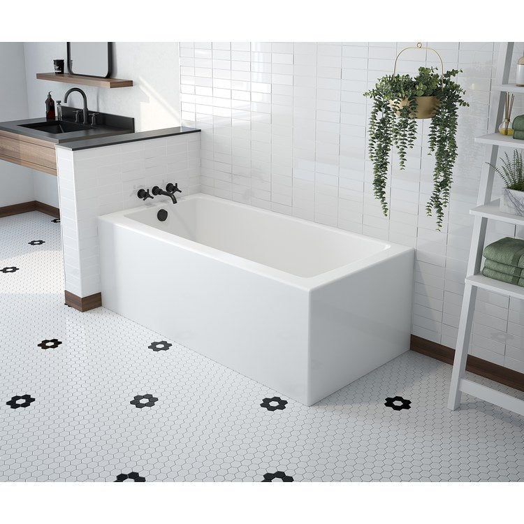 Tub Mackenzie AFR 60 x 30 Inch Corner Left Hand Drain White AcrylX 49 Gallon - Image 1