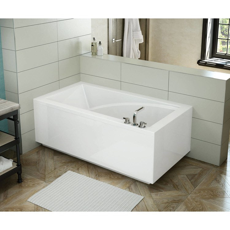 Tub Modulr 60 x 32 Inch Corner Left with Armrest White Acrylic - Image 1