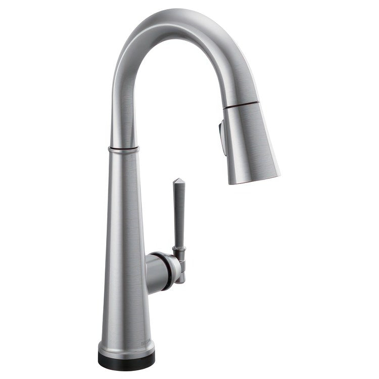 Bar Faucet Emmeline 1 Lever ADA Lumicoat Arctic Stainless Pull Down High Arc 360 DEG Swivel 1.8 Gallons per Minute - Image 1