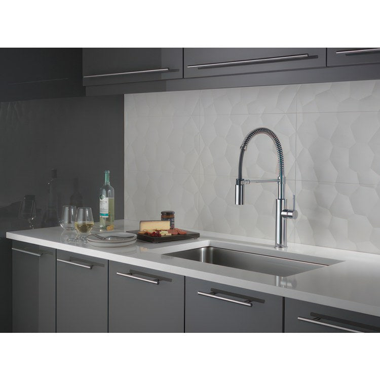 Kitchen Faucet Antoni 1 Lever ADA Chrome Pull Down 2 Function Gooseneck 360 DEG Swivel 3 Hole - Image 3