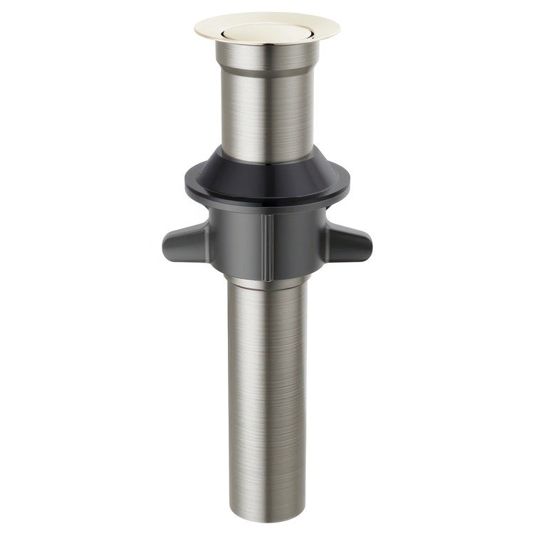 Pop-Up Drain Metal Push less Overflow 7-15/16 Inch Brilliance Polished Nickel Metal for Sinks without Overflow - Image 1