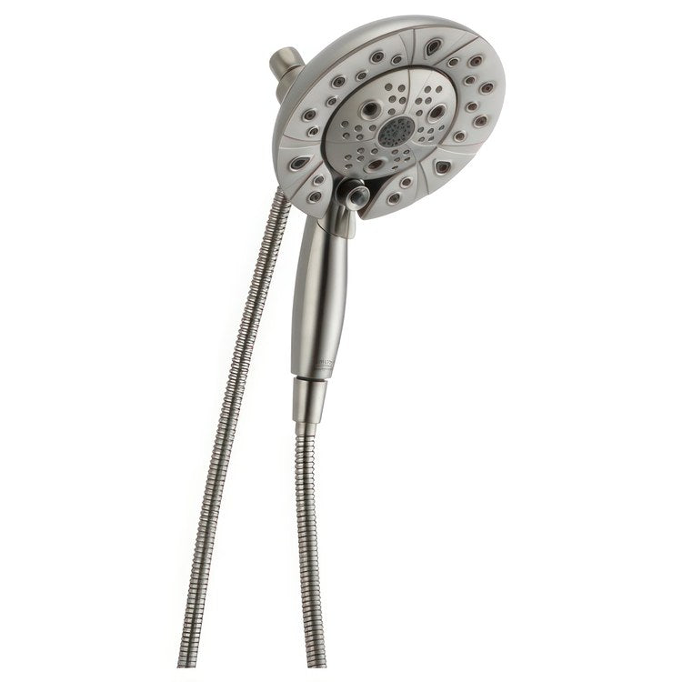 Showerhead Universal Showering Components 5 Functions with H2Okinetic and MagnaTite Spotshield Brushed Nickel 6-13/16 Inch 1.75 Gallons per Minute - Image 1