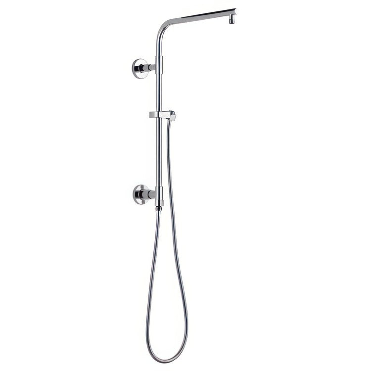 Shower Column Emerge Universal Showering Components Round Contemporary Lumicoat Black Stainless 18 Inch - Image 1