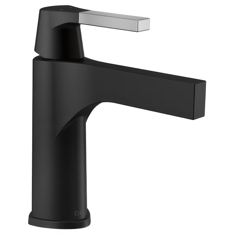 Lavatory Faucet Zura 1 Lever ADA No-Lead/WaterSense Stainless/Matte Black 1.2 Gallons per Minute Deck Angled Metal Pop-Up 1/3 Hole Diamond Seal Technology - Image 1