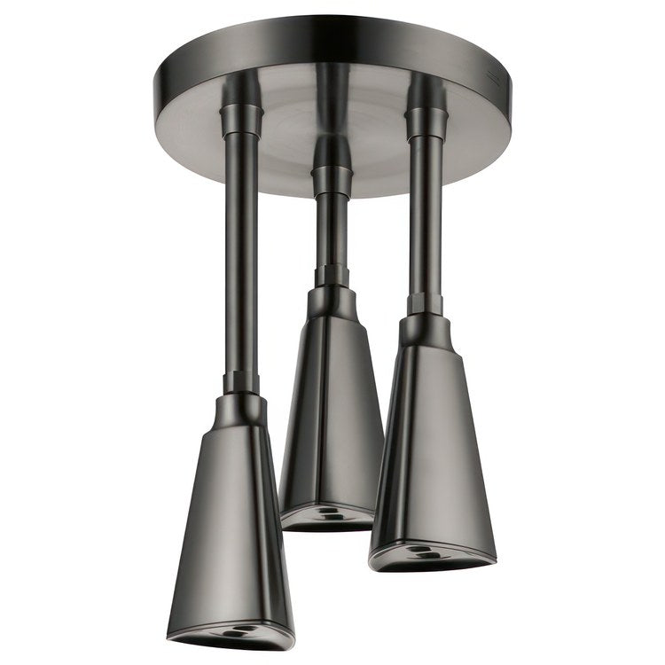 Showerhead Universal Showering Components 1 Functions Pendant Raincan with LED Light Black Stainless 3-3/16 Inch 2.5 Gallons per Minute H2Okinetic Round - Image 1